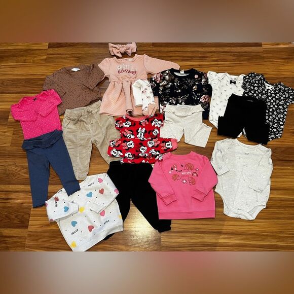 18 Piece Infant Girls Bundle Size 6-9M Brands like Zara, Garanimals, Carters etc - Picture 1 of 13